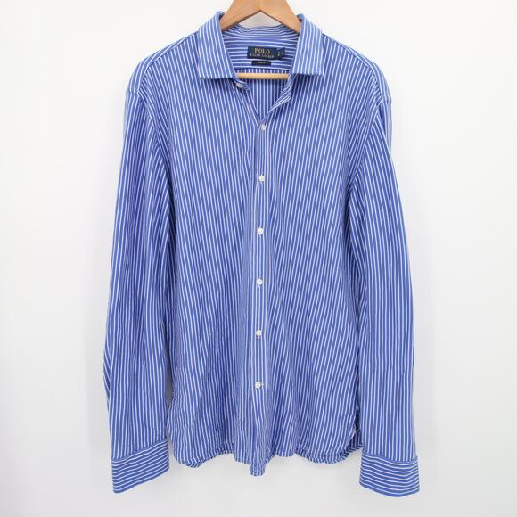 Polo Ralph Lauren Other - Polo Ralph Lauren Button Down Shirt Blue White Striped Long Sleeve Slim Fit 17